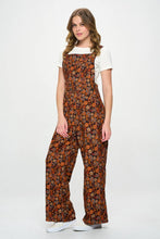 Load image into Gallery viewer, FALL FLORAL PRINT CORDUROY OVERALL