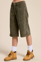 Corduroy Culotte Bermuda Shorts