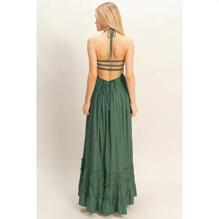 Smocked Halter Maxi Dress