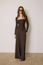 Queen Anne Ruched Long Sleeve Top