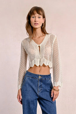Fine Knit Tie Cardigan