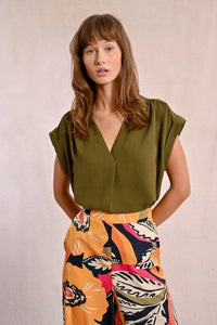 Khaki Blouse Top