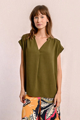 Khaki Blouse Top