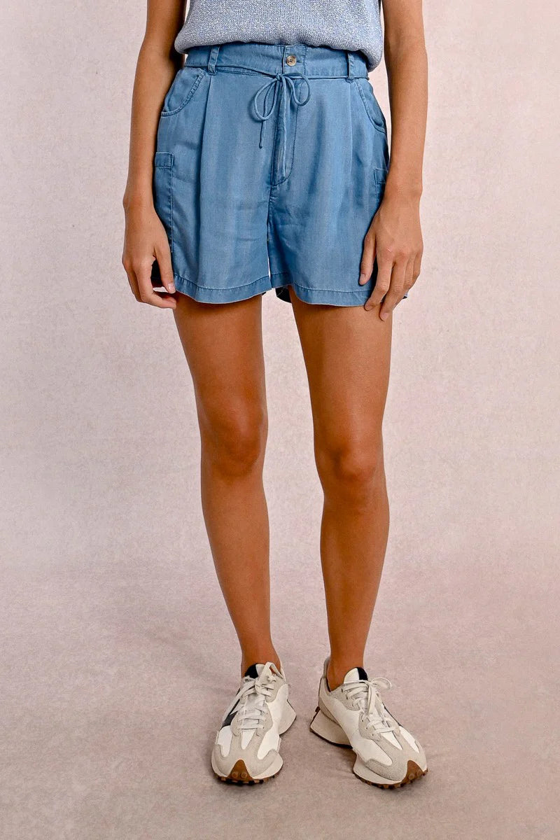 Light Blue Lyocell Shorts