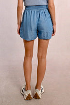 Light Blue Lyocell Shorts