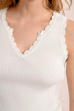 Load image into Gallery viewer, White V Neck Tank