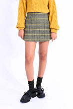 Load image into Gallery viewer, Saffron Houndstooth Mini Skirt