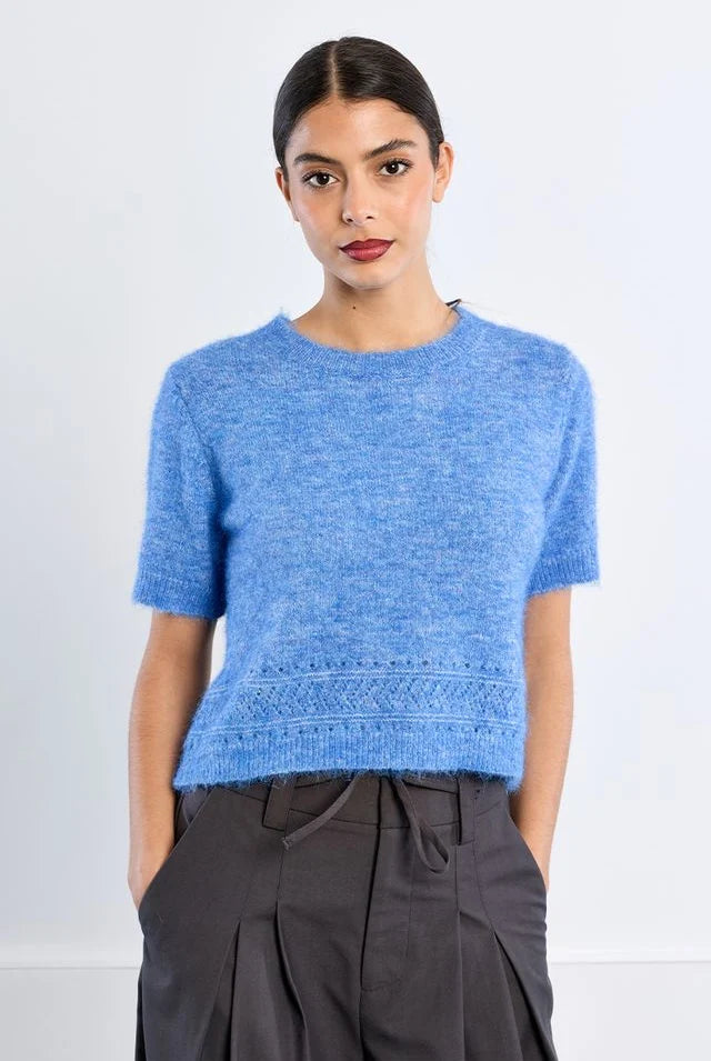 Round Neck Short Sleeve Sweater