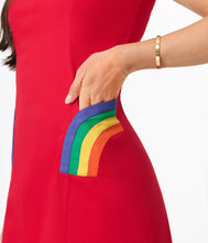 Load image into Gallery viewer, Rainbow Pocket Mod Shift Dress