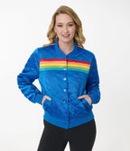 Rainbow Quilted Varsity Jacket