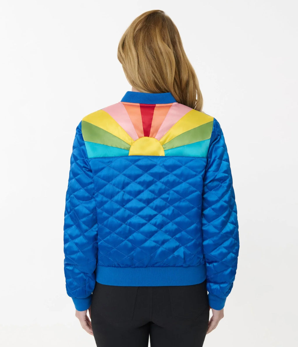 Rainbow Quilted Varsity Jacket