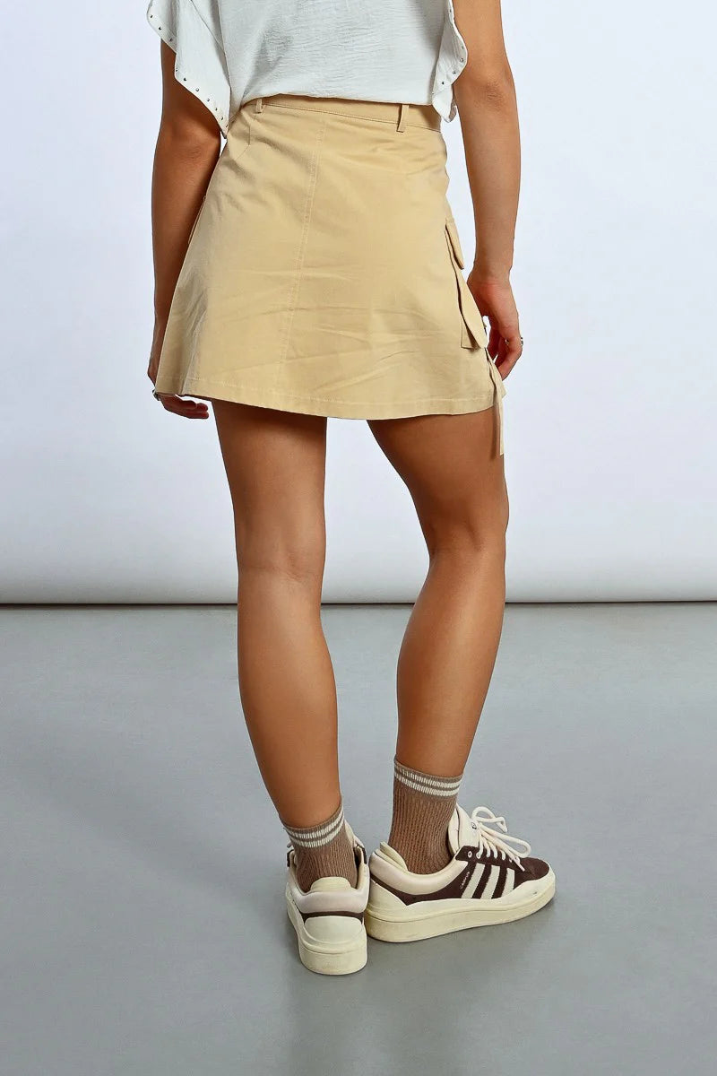 Tan Cargo Skirt