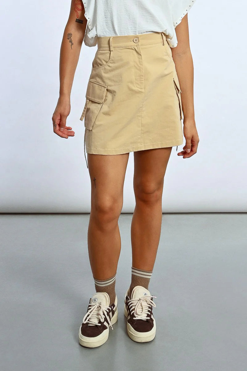 Tan Cargo Skirt