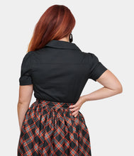 Load image into Gallery viewer, Black Cat Cotton Blouse
