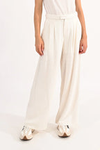 Linen Blend Wide Leg Pants