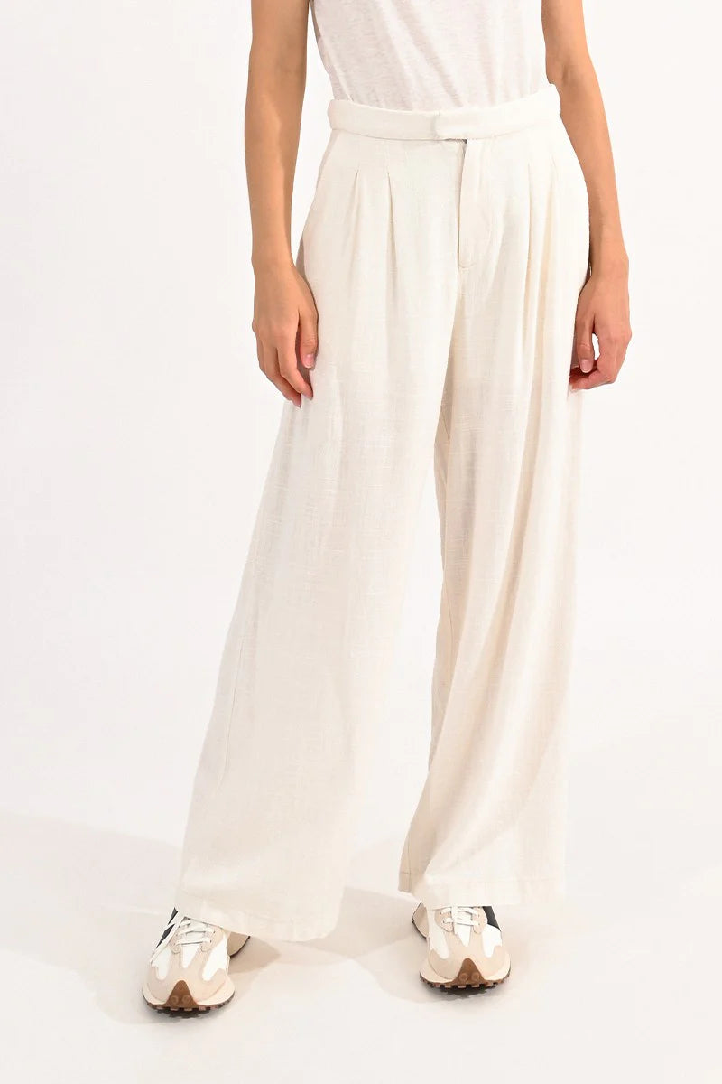 Linen Blend Wide Leg Pants