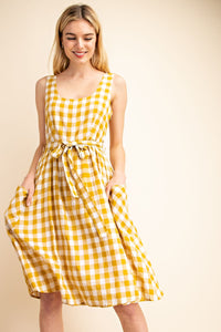 Yellow Plaid Dress