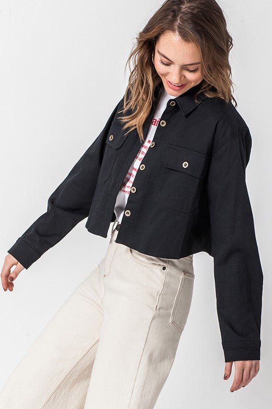 Denim Inspired Cropped Jacket