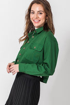 Denim Inspired Cropped Jacket