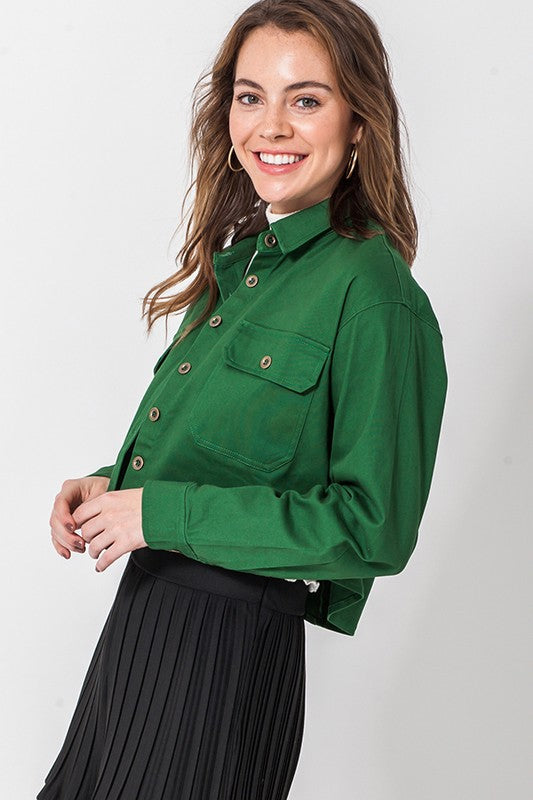 Denim Inspired Cropped Jacket