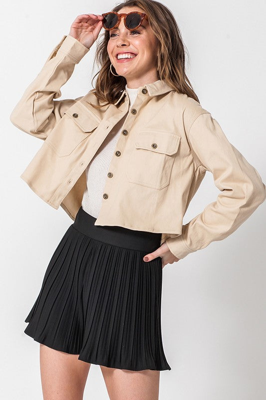 Denim Inspired Cropped Jacket