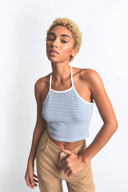 Blue Striped Square Neck Tank