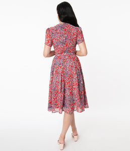 Leaf Print Midi Dress