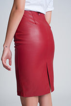 Load image into Gallery viewer, Red Leather Look Mini Skirt