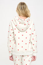 Load image into Gallery viewer, Heart Print Zip Up Hoodie