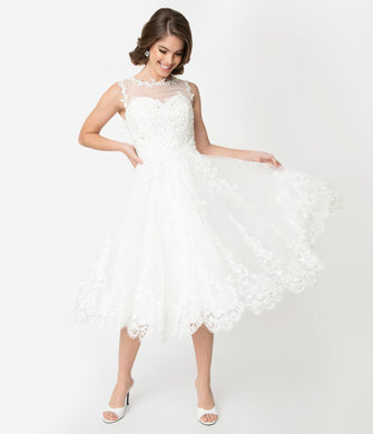 Ivory Lace and Tulle Dress
