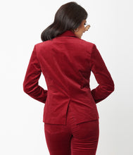 Load image into Gallery viewer, Burgundy Corduroy Murphy Blazer