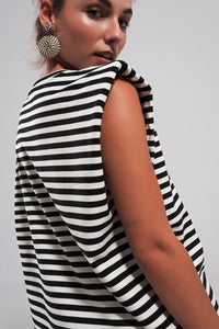 Structured Shoulder Stripe Top