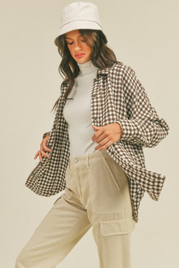 Coffee Checkered Shacket