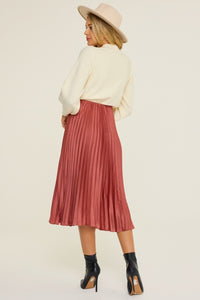 Marsala Pleated Skirt