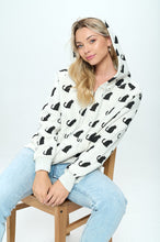 Load image into Gallery viewer, Black Cat Zip Up Hoodie