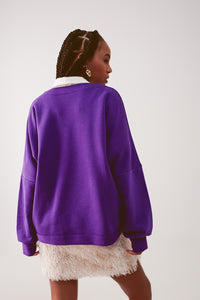 Oversized Cotton Blend Sweatshirt