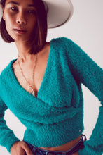 Load image into Gallery viewer, Fluffy Turquoise Sweater
