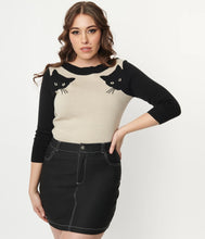 Load image into Gallery viewer, Black Cat Sleeve Sweater