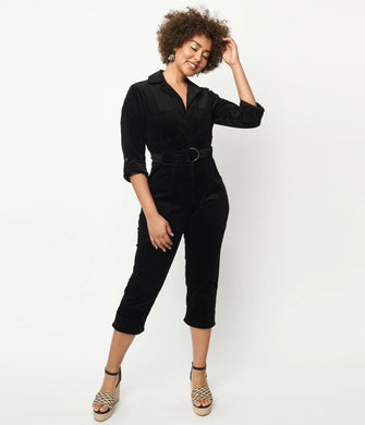 Black Corduroy Trixie Jumpsuit