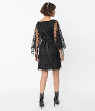 Load image into Gallery viewer, Black Mesh Moon &amp; Stars Caftan