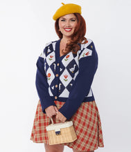 Load image into Gallery viewer, Duck Argyle Cardigan