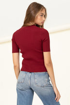 She's Cool Mock Neck Top