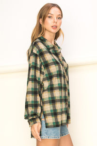 Afternoon Checkered Print Top