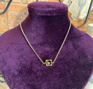 Framed Pyrite Pendant Necklace