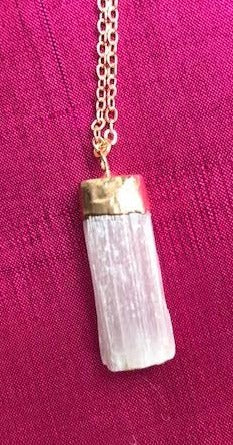 Small Selenite Wand Necklace