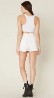 Load image into Gallery viewer, Down to Business White Cut Off Shorts