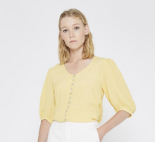 Load image into Gallery viewer, Pale Yellow Puff Sleeved Top