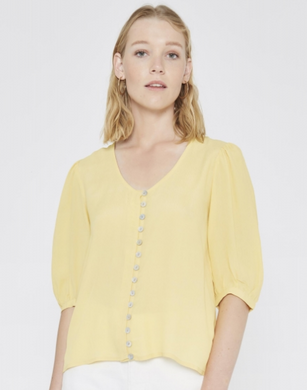 Pale Yellow Puff Sleeved Top