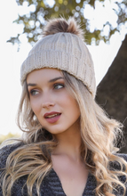 Load image into Gallery viewer, Faux Fur Pom Pom Beanie