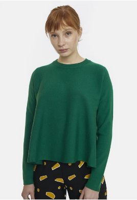 Green Ribbed Round-Neck Sweater